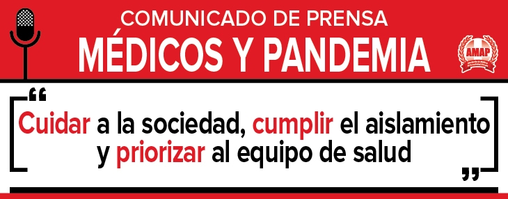 Comunicado de prensa. La situación de los médicos frente a la pandemia