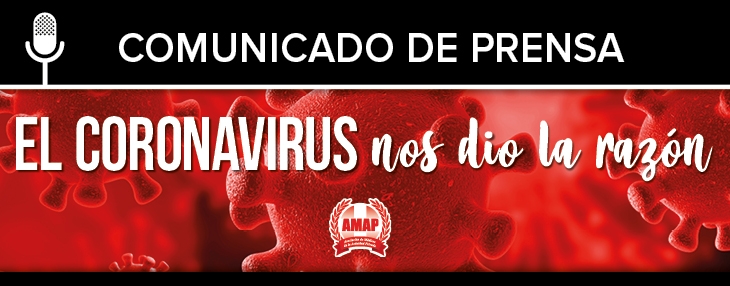 Comunicado de prensa. El coronavirus nos dio la razón