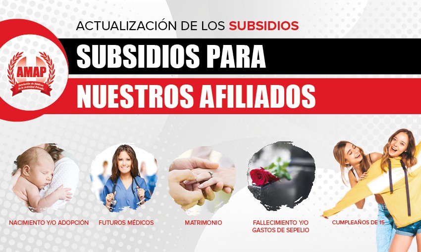 Nuevos montos en los subsidios AMAP para afiliados