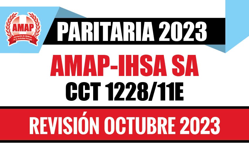 Ajuste paritario octubre 2023 CCT 1228/11E AMAP-IHSA SA (Emergencias)