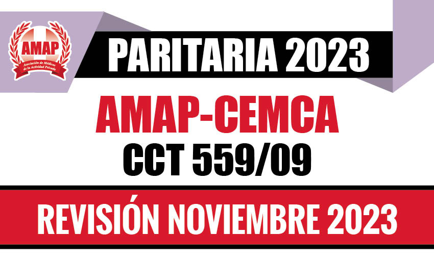 Ajuste paritario noviembre 2023 CCT 559/09 AMAP-CEMCA