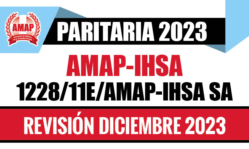Ajuste paritario diciembre 2023 CCT 1228/11E AMAP-IHSA SA (Emergencias)