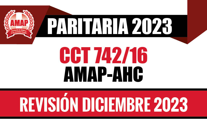 Ajuste paritario diciembre 2023 CCT 742/16 AMAP-AHC (Asociación de Hospitales de Colectividades)