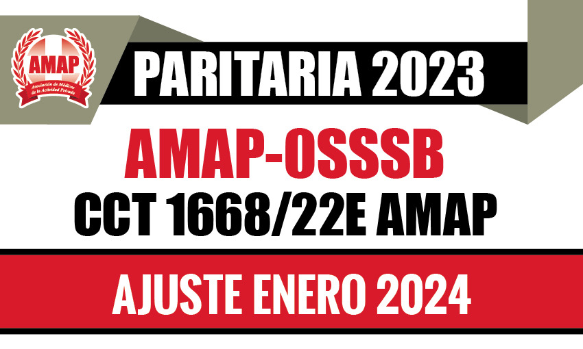 Ajuste paritario enero 2024 CCT 1668/22E AMAP-OSSSB (Obra Social Bancaria)