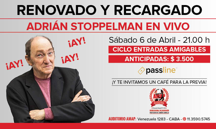 Adrián Stoppelman presenta “¡Ay!” Renovado y Recargado