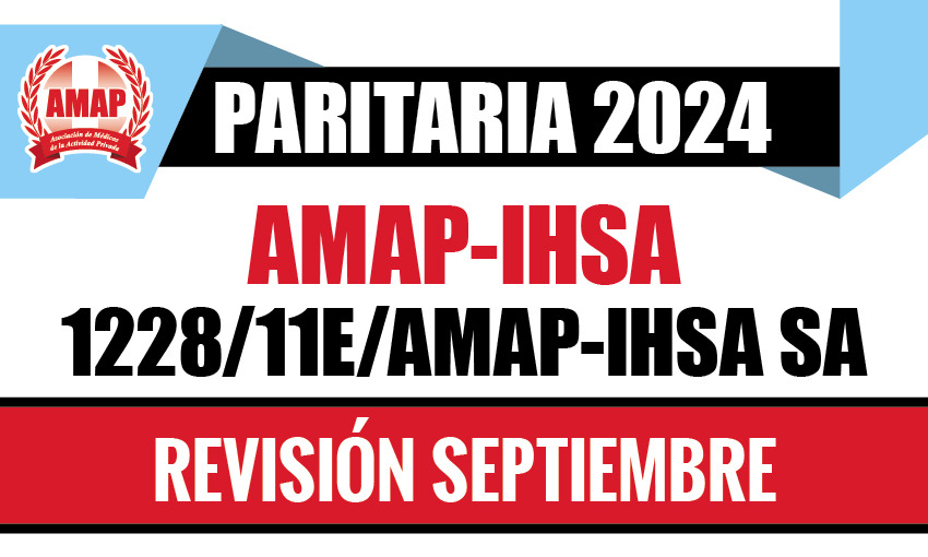 Paritaria 2024. Ajuste mes de septiembre CCT 1228/11E AMAP-IHSA SA (Emergencias)