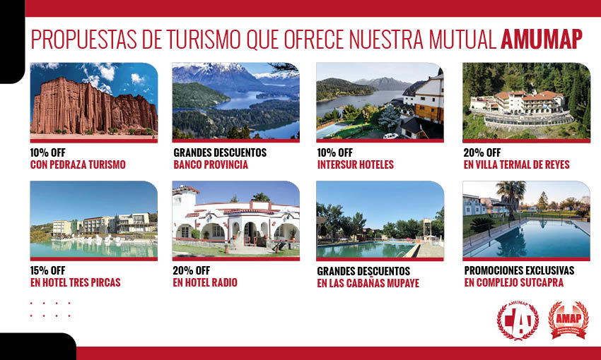 Propuestas de turismo que ofrece nuestra mutual AMUMAP