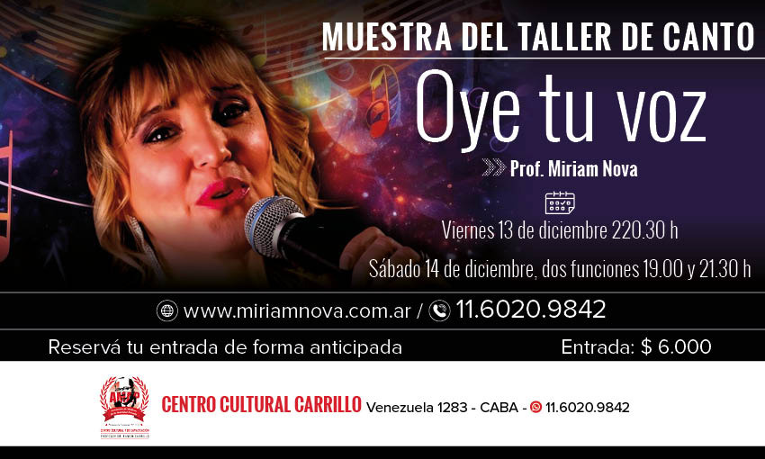 Muestra del taller de canto «Oye Tu Voz»