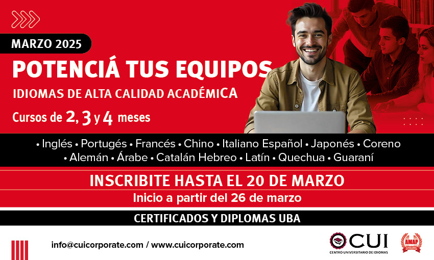 Cursos 2025 en el Centro Universitario de Idiomas (CUI)