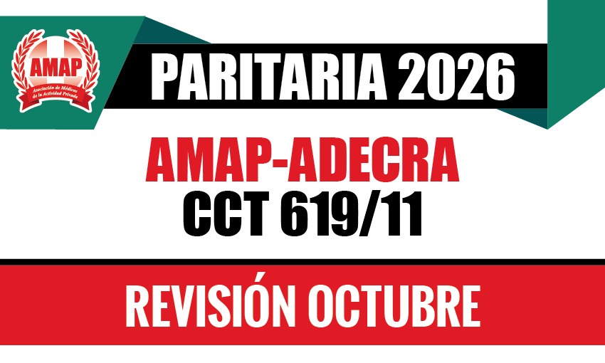 Paritaria 2026. Ajuste mes de octubre del CCT 619/11 AMAP-ADECRA